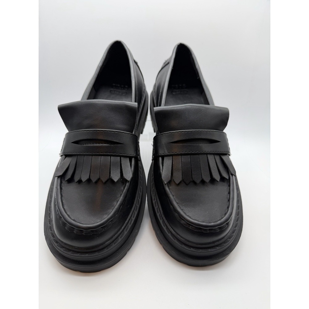 ASOS Design Majesty Black Chunky Fringe Loafers Women's US 9 NWOB Dark Academia
